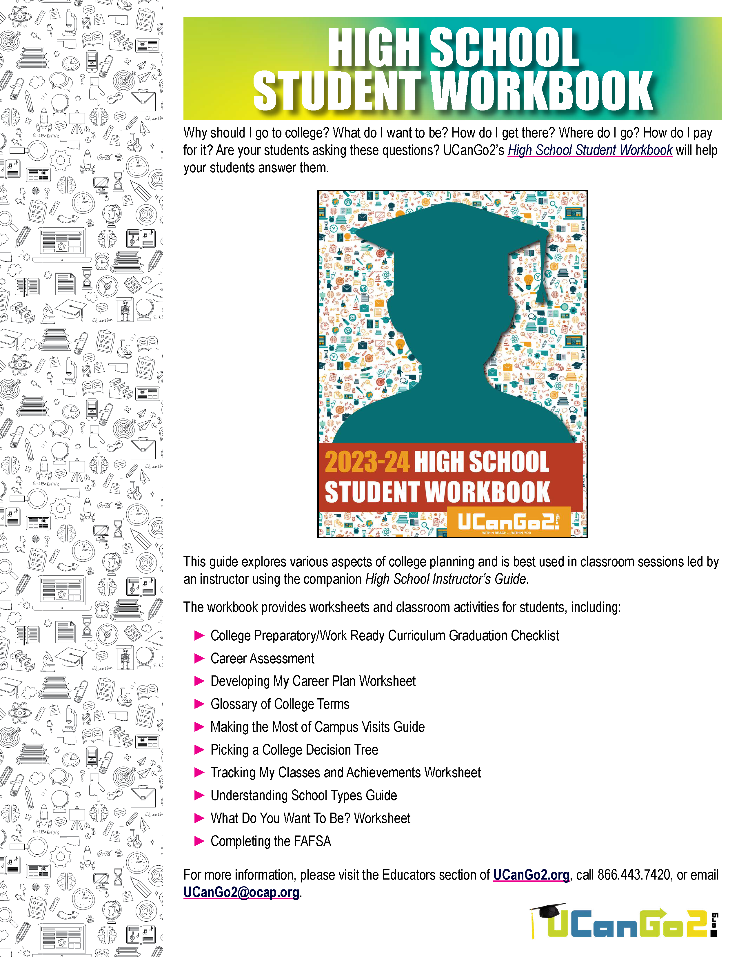 PDF of High School student workbook flyer